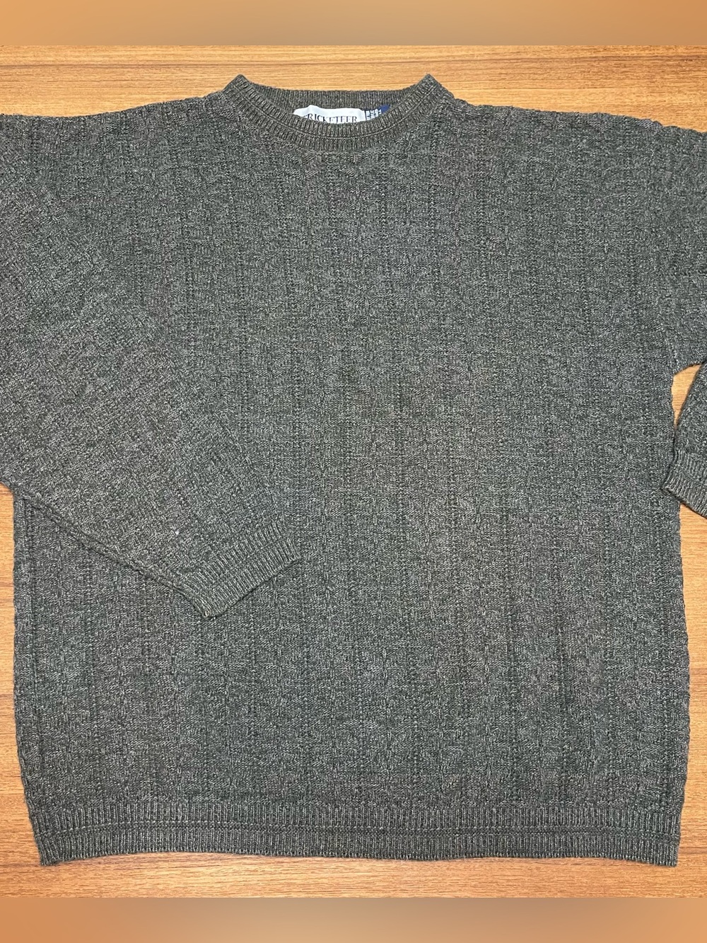 Vintage Cricketeer Knit Sweater Mens Large Olive Green Textured Crewneck USA
